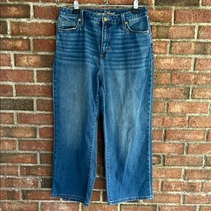 Universal Thread Blue Cropped Wide Leg Jeans